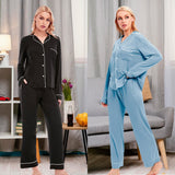 LUBOT Women’s Pajamas Two-piece PJ Set Modal Lounge Set Long Sleeve - GexWorldwide