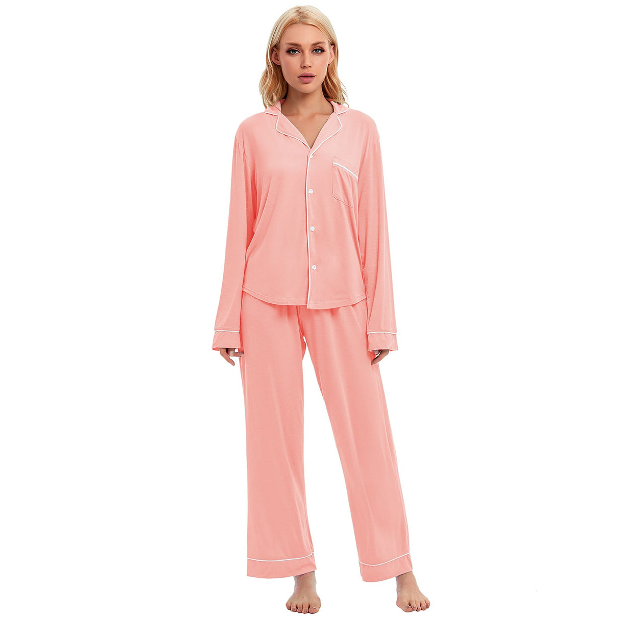 LUBOT Women’s Pajamas Two-piece PJ Set Modal Lounge Set Long Sleeve - GexWorldwide