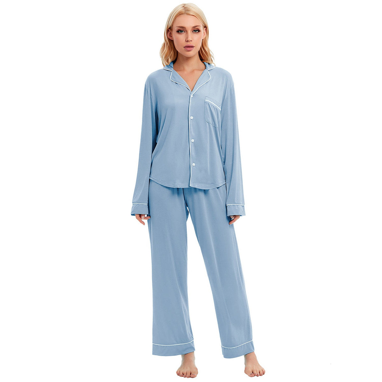 LUBOT Women’s Pajamas Two-piece PJ Set Modal Lounge Set Long Sleeve - GexWorldwide