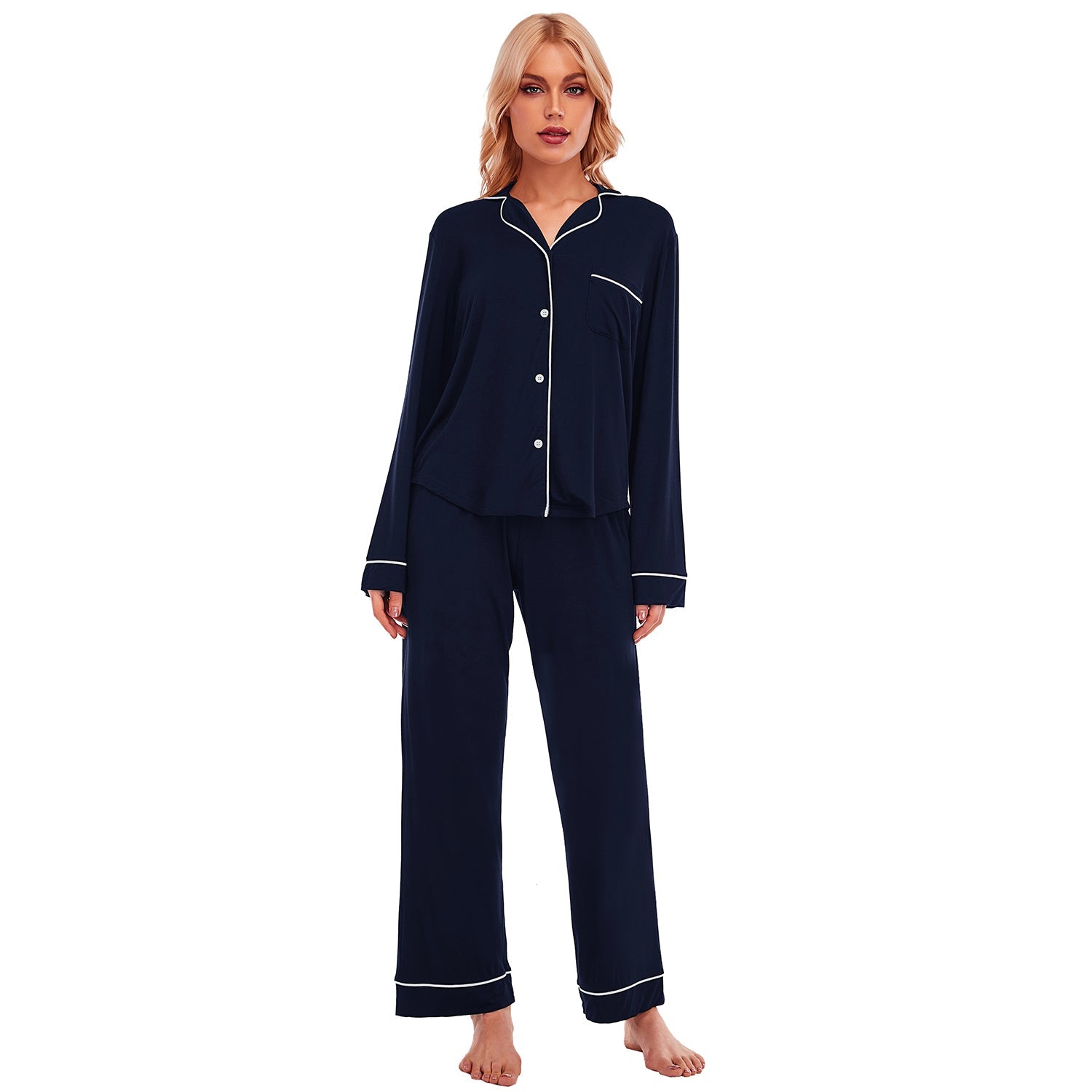 ◆JO'S LOUNGE◆ Modal Couple Essential Navy Pajama Set Loung MODAL] (couple) Essential Navy Pajama Set - JO'S LOUNGE