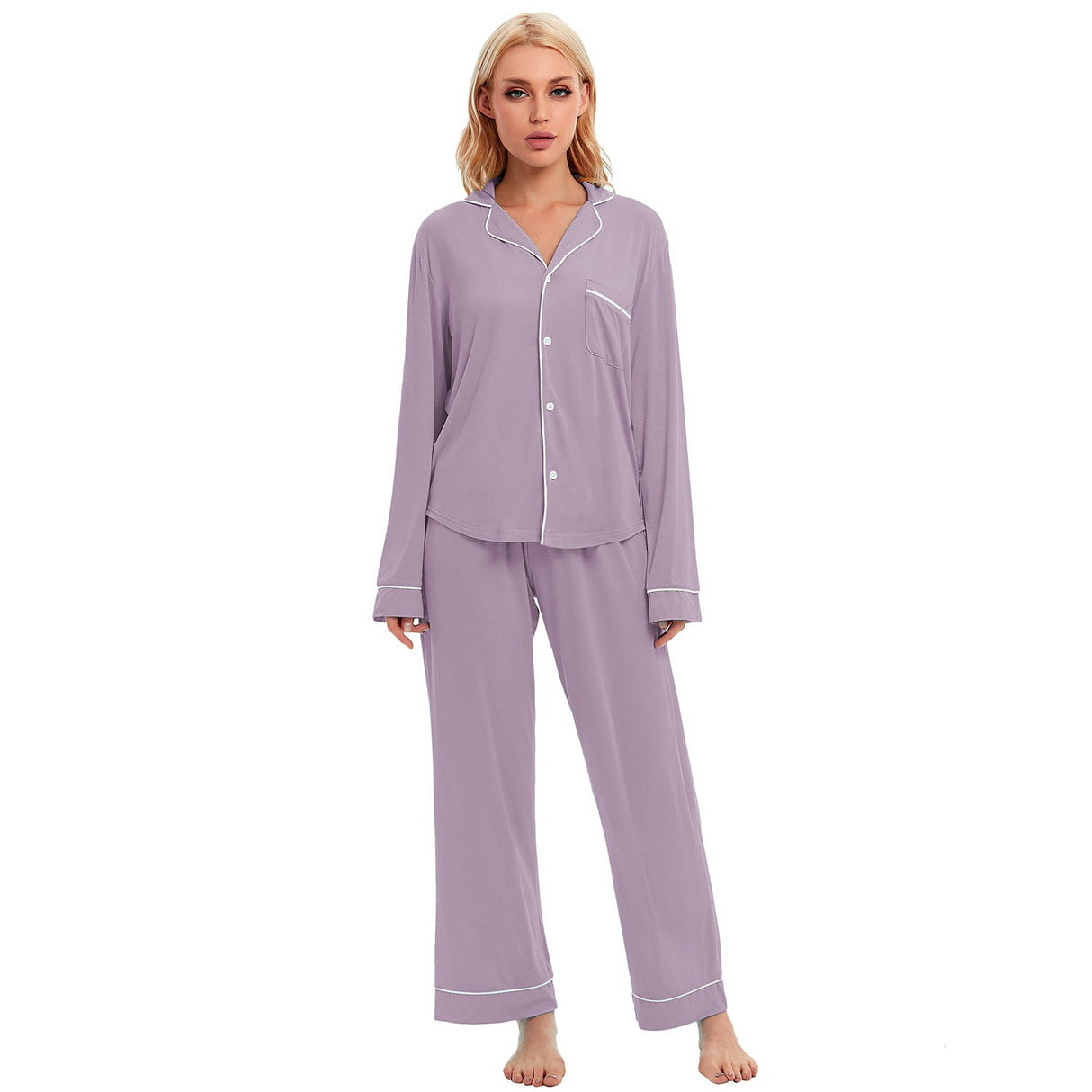 LUBOT Women’s Pajamas Two-piece PJ Set Modal Lounge Set Long Sleeve - GexWorldwide