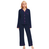 LUBOT Women’s Pajamas Two-piece PJ Set Modal Lounge Set Long Sleeve - GexWorldwide