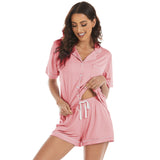 LUBOT Women’s Pajamas Two-piece PJ Set Modal Lounge Set Short Sleeve - GexWorldwide