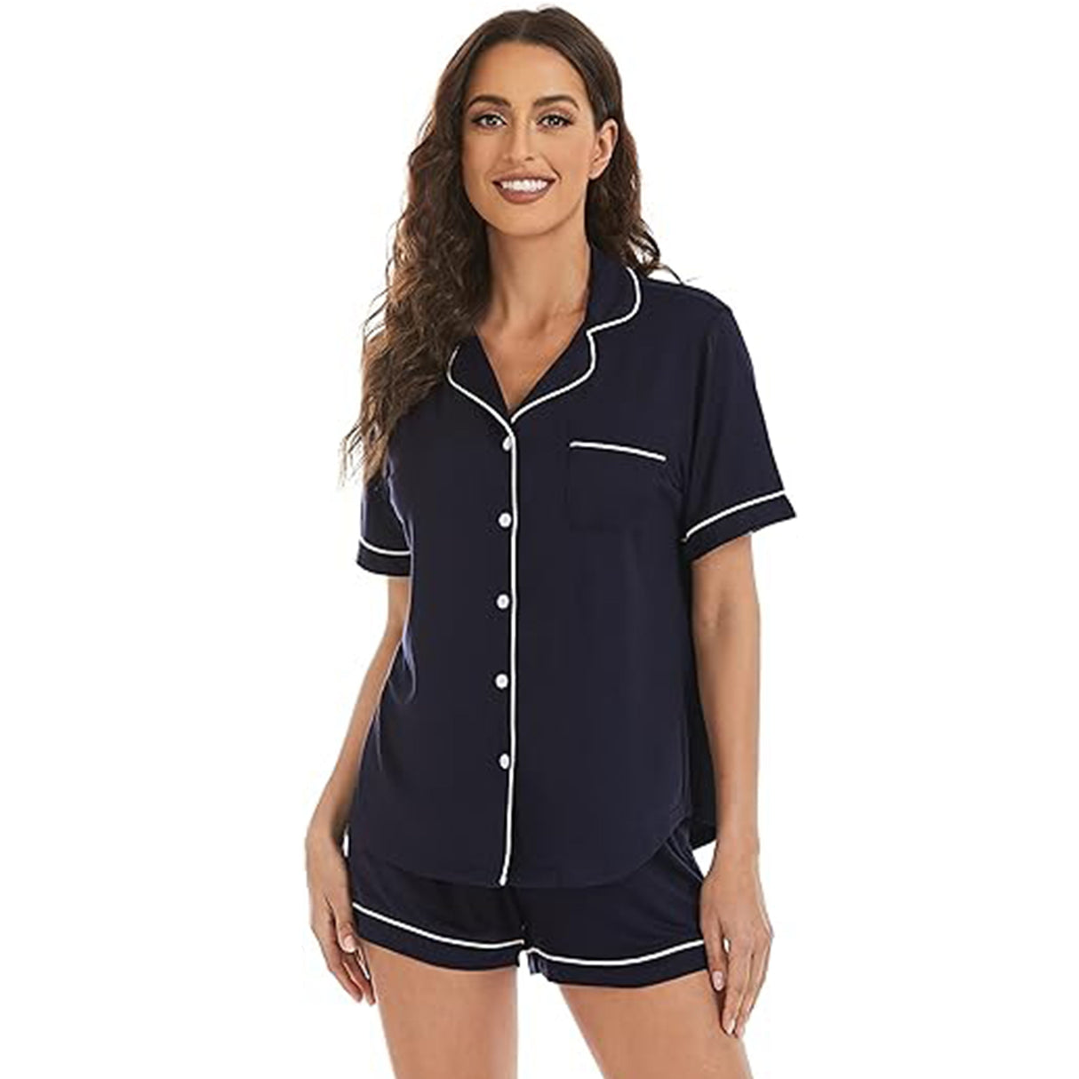 LUBOT Women’s Pajamas Two-piece PJ Set Modal Lounge Set Short Sleeve - GexWorldwide