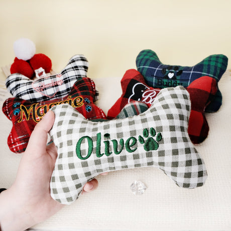 Personalized Dog Bone Toy with Name Embroidered Pet Toy - GexWorldwide