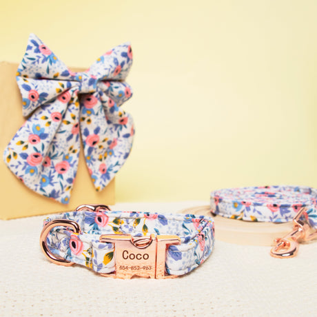 Personalized Dog Collar Girl Dog Bow Collar - GexWorldwide