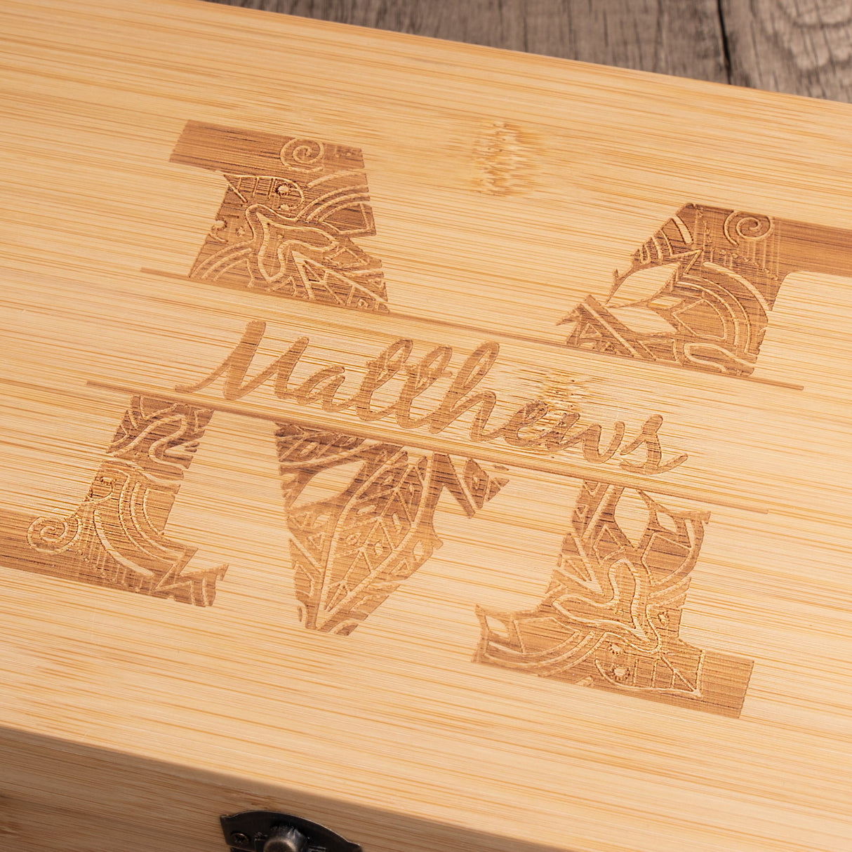 Personalized Engraved Wooden Tea Storage Box - GexWorldwide