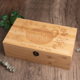 Personalized Engraved Wooden Tea Storage Box - GexWorldwide