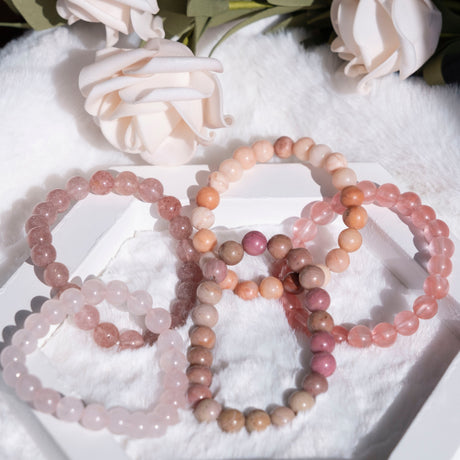 Pink Natural Bracelets 5 pcs - GexWorldwide