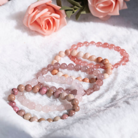 Pink Natural Bracelets 5 pcs - GexWorldwide