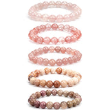 Pink Natural Bracelets 5 pcs - GexWorldwide