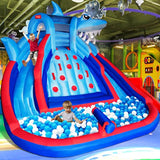 Shark Inflatable Water Slide for Kids Easy to Inflate Large Swimming Pool Outdoor Fun Bouncing House - GexWorldwide