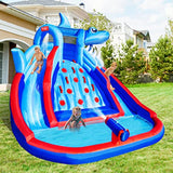 Shark Inflatable Water Slide for Kids Easy to Inflate Large Swimming Pool Outdoor Fun Bouncing House - GexWorldwide