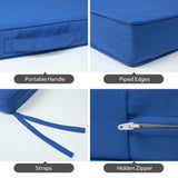 SINUOLIN 42x18x3 Inch Waterproof Memory Foam Bench Cushion with Handle- Poly Blue - GexWorldwide