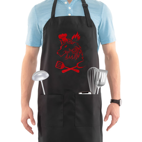 SINUOLIN Embroidered Apron with Pocket Cooking Apron for Men and Women - GexWorldwide