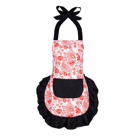 SINUOLIN Floral Apron with Pockets and Adjustable Shoulder Straps for Cooking and Baking Women Apron Gifts - GexWorldwide