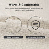 SINUOLIN Memory Foam Bench Cushion With Handle and Straps for Indoor Outdoor Cross Grain Line Cream - GexWorldwide