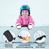 White Kids Snow Gloves Waterproof Warm Anti-lost lanyard 3M Thinsulate Glove - GexWorldwide