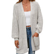 Women's Cardigan Sweater Oversized Cable Chunky Knit Coat Beige - GexWorldwide