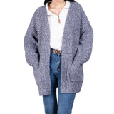 Women's Cardigan Sweater Oversized Cable Chunky Knit Coat Gray - GexWorldwide